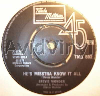 STEVIE WONDER - He's Misstra Know It All / You Can't Judge A Book By It's Cover