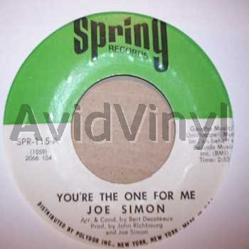 Joe Simon - You're The One For Me / I Ain't Givin' Up