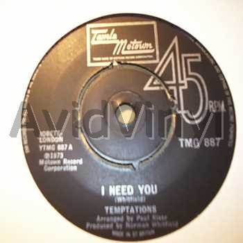 TEMPTATIONS - I Need You / Hey Girl