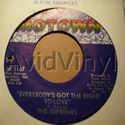 Supremes Everybody's+Got+The+Right+To+Love+/+But+I+Love+You+More 45RPM