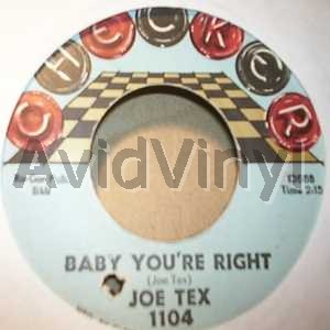 JOE TEX - Baby You're Right / All I Could Do Was Cry