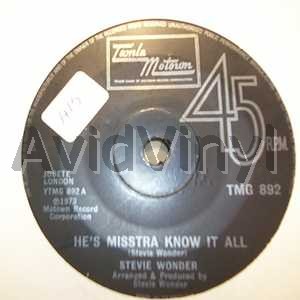 STEVIE WONDER - He's Misstra Know It All / You Can't Judge A Book By It's Cover Album