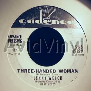 LENNY WELCH - Three Handed Woman / Darlin