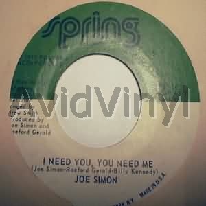 Joe Simon I+Need+You+You+Need+Me+/+I'll+Take+Care 45RPM
