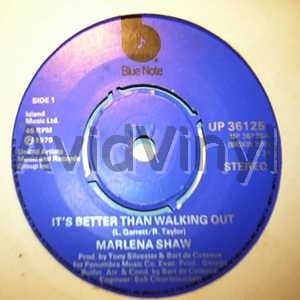 Marlena Shaw It's+Better+Than+Walking+Out+/+Be+For+Real 45RPM