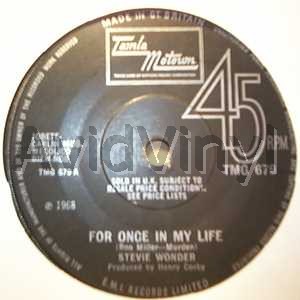 Stevie Wonder For Once In My Life / Angie Girl 45RPM
