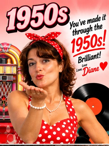 Diane celebrating the 1950s