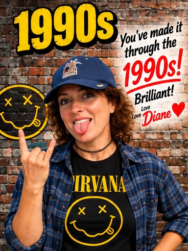 Diane celebrating the 1990s