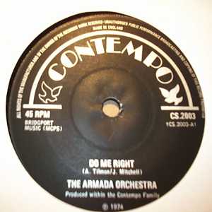 THE ARMADA ORCHESTRA — DO ME RIGHT / WON'T YOU CONSIDER record label scan