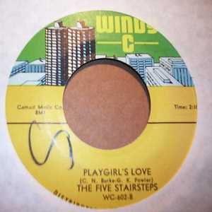 FIVE STAIRSTEPS — PLAYGIRL'S LOVE / WORLD OF FANTASY record label scan