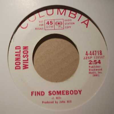 DONALDS WILSON — FIND SOMEBODY / SUNSHINE record label scan