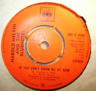 HAROLD MELVIN AND THE BLUENOTES — IF YOU DON'T KNOW ME BY NOW / LET ME INTO YOUR WORLD record label scan