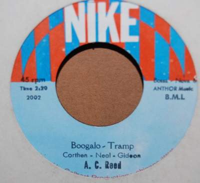A C REED — BOOGALO TRAMP / TALKIN' BOUT MY FRIENDS record label scan