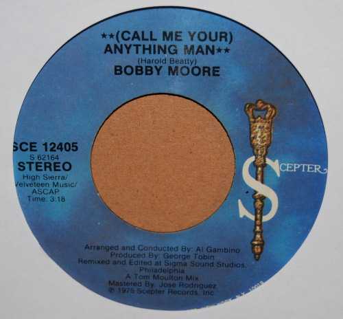 BOBBY MOORE — ANYTHING MAN / DISCO VERSION record label scan