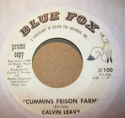 CALVIN LEAVY — CUMMINS PRISON FARM / SAME record label scan