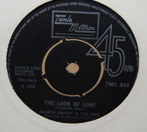 GLADYS KNIGHT AND THE PIPS — THE LOOK OF LOVE / YOU'RE MY EVERYTHING record label scan
