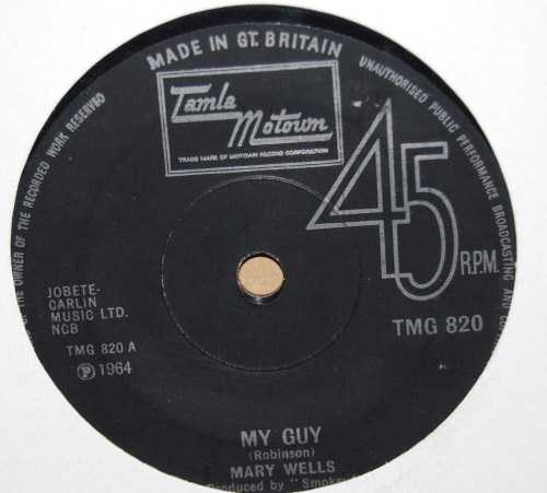 MARY WELLS — MY GUY / YOU LOST THE SWEETEST BOY / TWO LOVERS record label scan