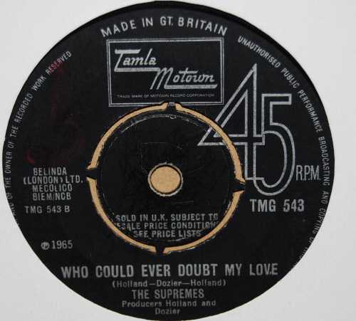 SUPREMES WHO COULD EVER DOUBT MY LOVE / I HEAR A SYMPHONY