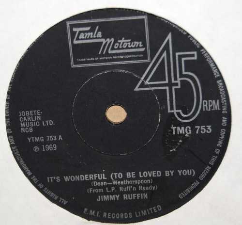 JIMMY RUFFIN — IT'S WONDERFUL / MARIA record label scan