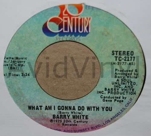 BARRY WHITE — WHAT AM I GONNA DO WITH YOU / INSTRUMENTAL record label scan