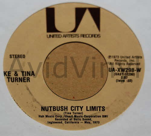 IKE AND TINA TURNER — NUTBUSH CITY LIMITS / HELP HIM record label scan