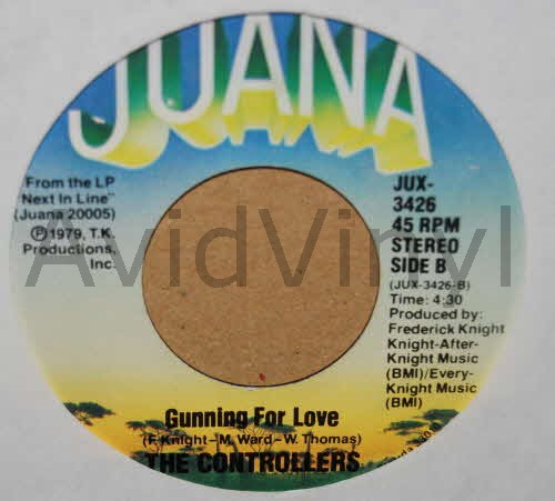 CONTROLLERS — GUNNING FOR LOVE / WE DON'T record label scan