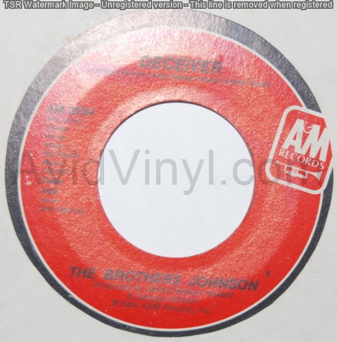 BROTHERS JOHNSON — DECEIVER / YOU KEEP ME COMING BACK record label scan