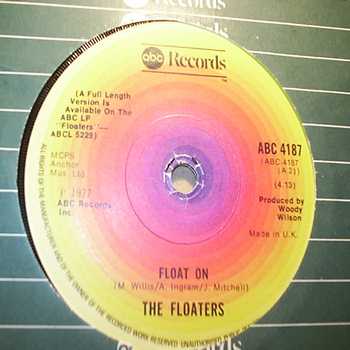 FLOATERS — FLOAT ON / EVERYTHING HAPPENS FOR A REASON record label scan