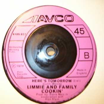 LIMMIE AND FAMILY COOKIN' — A WALKIN' MIRACLE / HERE'S TOMORROW record label scan