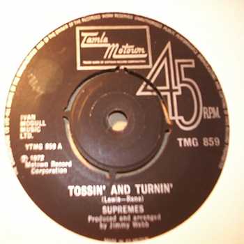 SUPREMES — TOSSIN' AND TURNIN' / OH BE MY LOVE record label scan