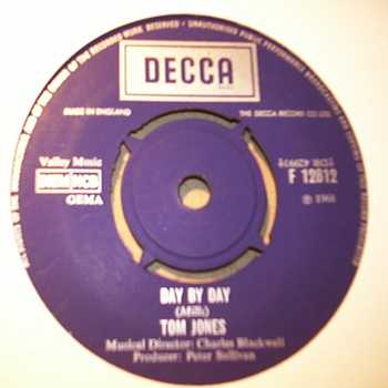 TOM JONES — DAY BY DAY / HELP YOURSELF record label scan