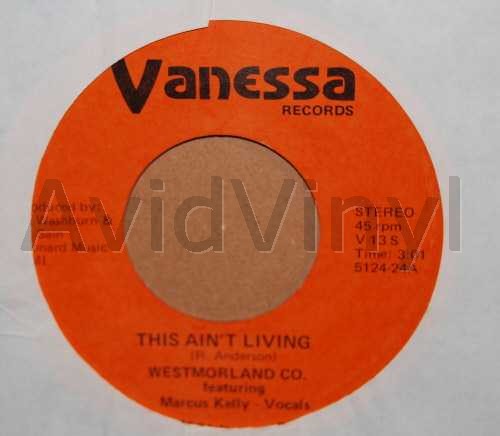 WESTMORELAND CO — THIS AIN'T LIVING / TOGETHER WE STAND record label scan