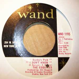 ESQUIRES — I DON'T KNOW / PART ANGEL record label scan