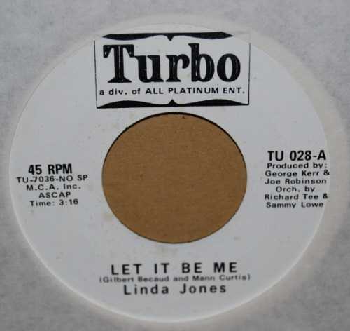 LINDA JONES — LET IT BE ME / SAME record label scan