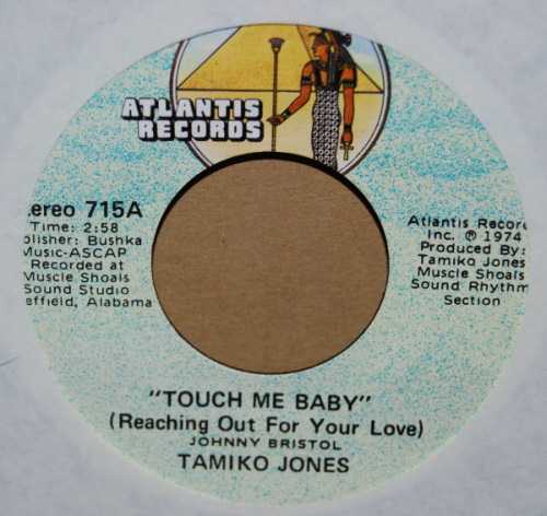 TAMIKO JONES — CREEPIN / TOUCH ME BABY record label scan
