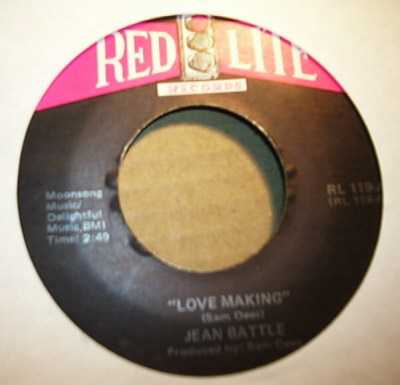 JEAN BATTLE — LOVE MAKING / WHEN A WOMAN LOVES A MAN record label scan