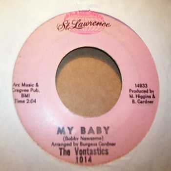 VONTASTICS — MY BABY / DAY TRIPPER record label scan