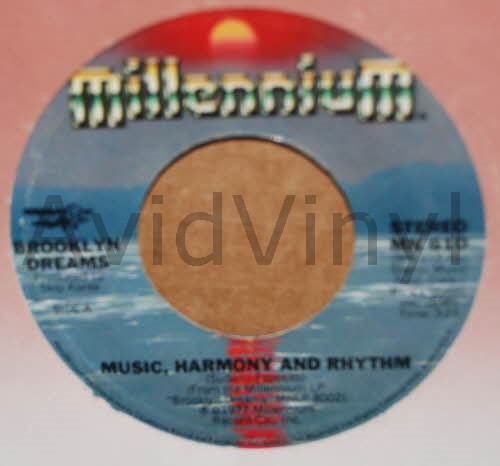 BROOKLYN DREAMS — MUSIC, HARMONY AND RHYTHM / OLD FASHIONED GIRL record label scan