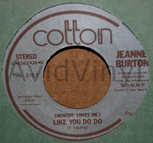 JEANNE BURTON — LIKE YOU DO DO / PT2 record label scan
