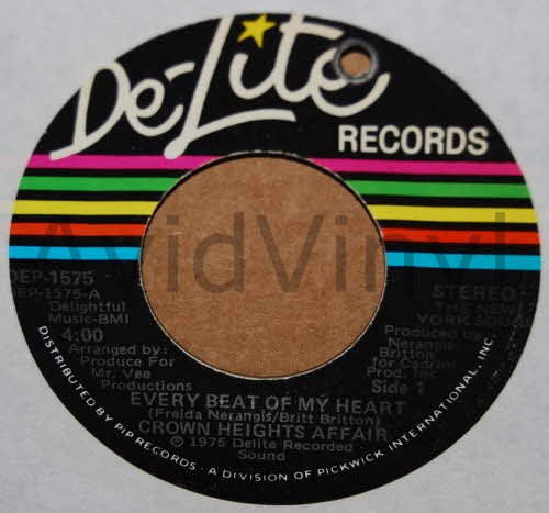 CROWN HEIGHTS AFFAIR — EVERY BEAT OF MY HEART / PT2 record label scan