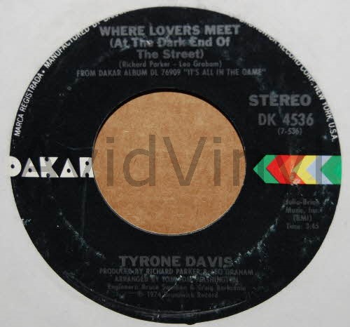 TYRONE DAVIS WHERE LOVERS MEET / HAPPINESS IS BEING WITH YOU