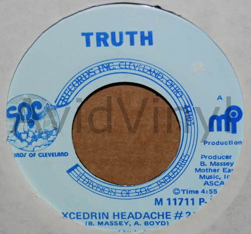 TRUTH — EXCEDRIN HEADACHE 24 / COME BACK HOME record label scan