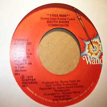 SOUTH SHORE COMMISSION — FREE MAN / DISCO MIX record label scan