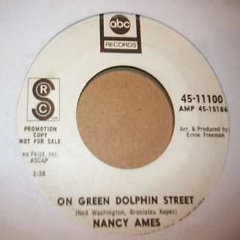 NANCY AMES — ON GREEN DOLPHIN STREET / SOMETHINGS  GOTTEN HOLD OF MY HEART record label scan