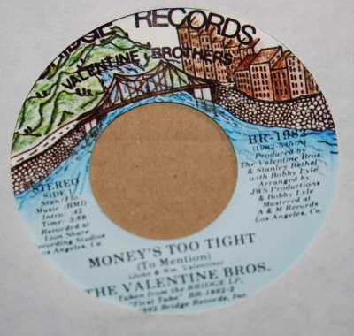 VALENTINE BROS. MONEY'S TOO TIGHT / INSTRUMENTAL