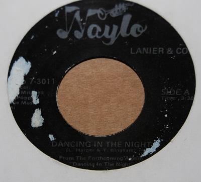 LANIER AND CO — DANCING IN THE NIGHT / SAME record label scan