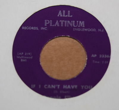 DONNIE ELBERT — IF I CAN'T HAVE YOU / CAN'T GET OVER LOSING YOU record label scan