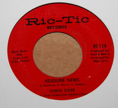 EDWIN STARR — HEADLINE NEWS / HARLEM record label scan