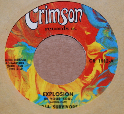 SOUL SURVIVORS — EXPLOSION IN YOUR SOUL / DATHON'S THEME record label scan