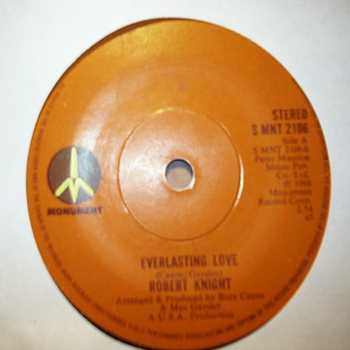 ROBERT KNIGHT — EVERLASTING LOVE / NEVER MY LOVE record label scan